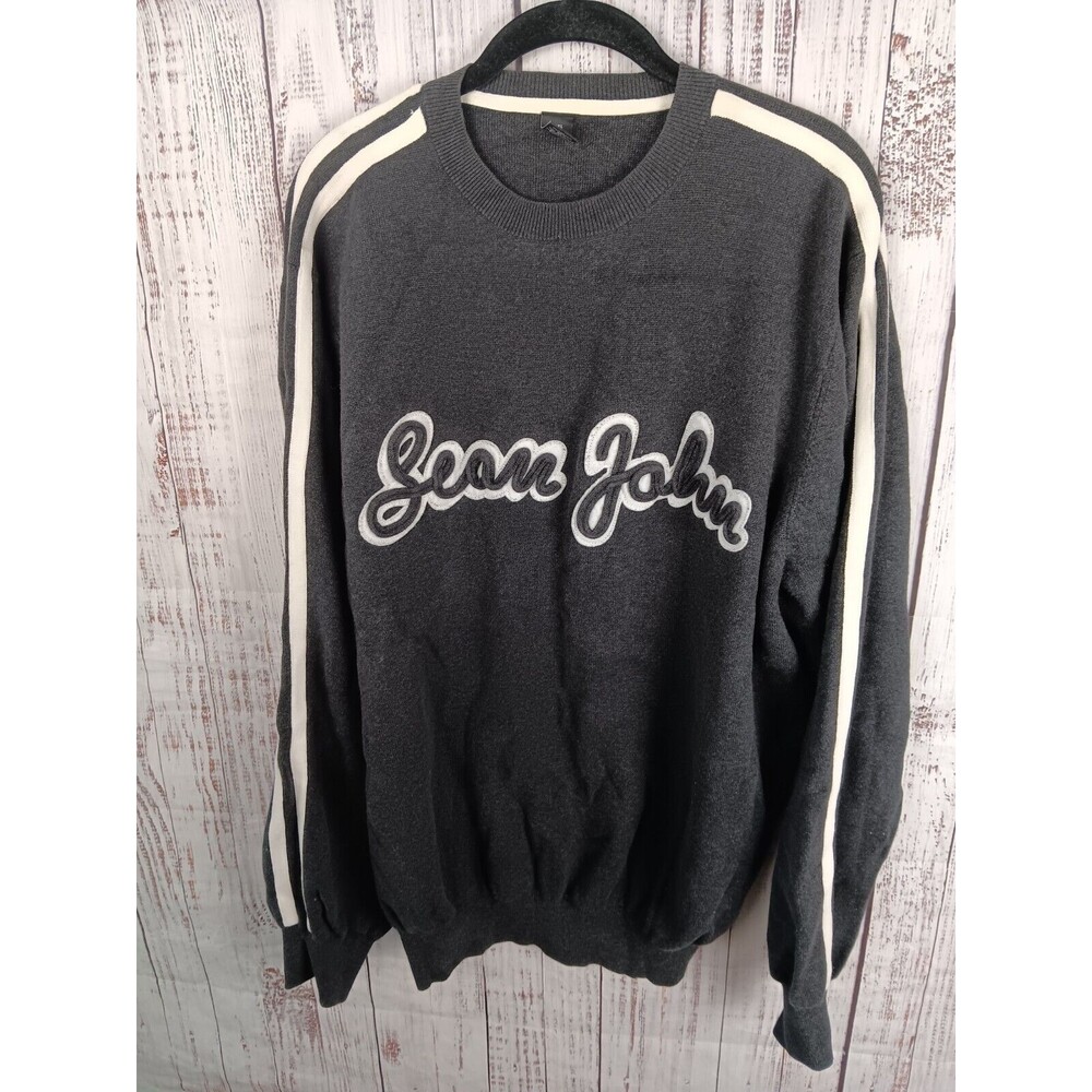 Sean John Pullover Sweater Men’s XXXL  Gray Gold Hipster Hip Hop Casual Crewneck